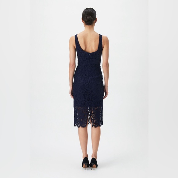 Bardot Adeline Midi Lace Sheath Dress in Navy - Picture 10 of 10